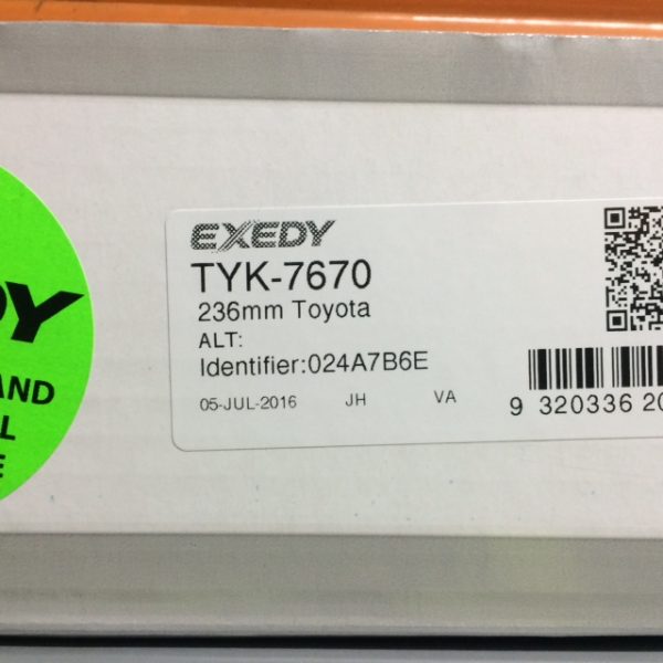 TYK-7670 RAV 4 CLUTCH KIT2003 TO 2012